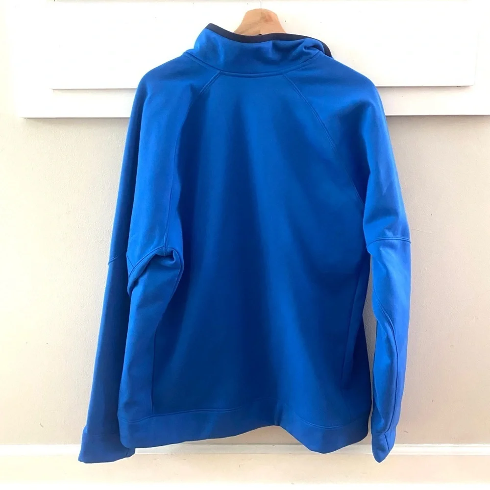 The North Face Soft Shell Fleece lined Blue Full Zip Up Size XL